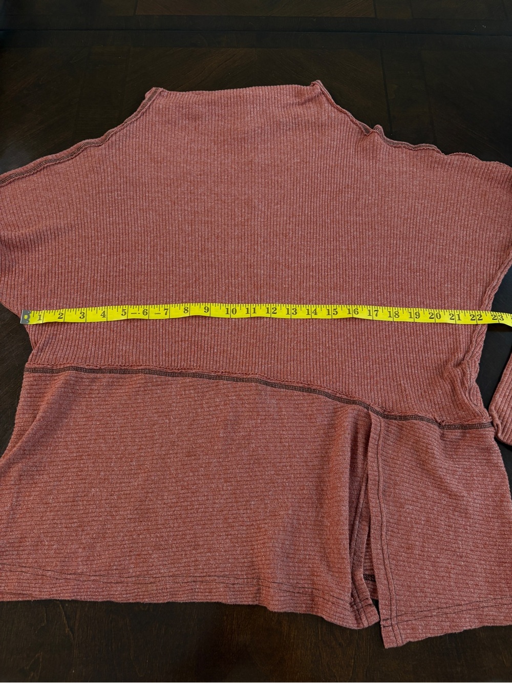 We The Free Thermal Tee Ribbed Tunic Top Sz S Slouchy Boho Asymmetrical Hem - Picture 10 of 10